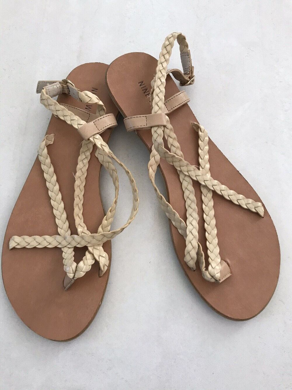 Nine West Sandals Flats Braided Strappy Emmalynol